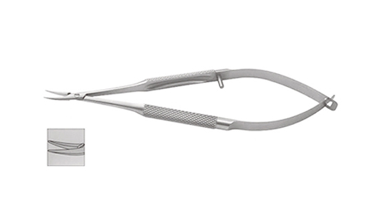 显微持针钳 12cm 弧形 圆柄