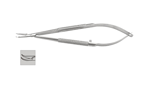 显微持针钳 12cm 弯型 圆柄