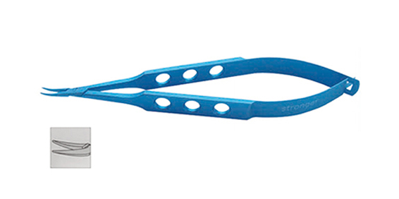 显微持针钳（钛合金）12cm 弧型 扁柄弹簧式