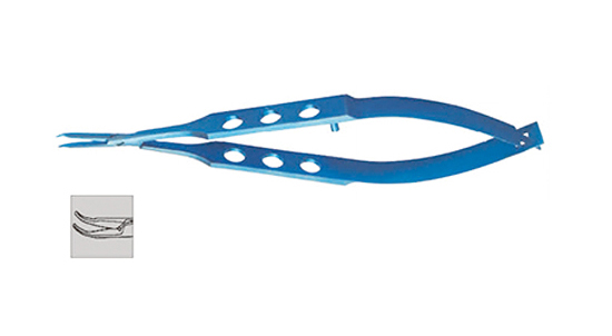 显微持针钳（钛合金）12cm 弯型 扁柄弹簧式