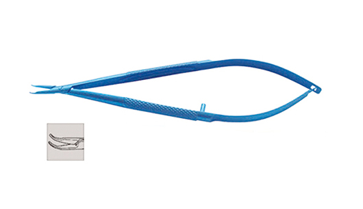 显微持针钳（钛合金）12cm 弯型 圆柄