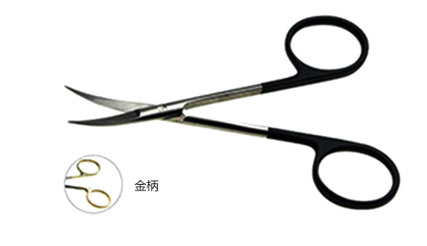 精细眼科剪 10CM 直/弯尖 黑柄/金柄