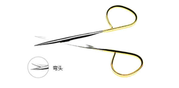 精细剪 10CM 圆面直/弯尖 头部精抛开齿 Ø4.2棒式扭柄 金柄