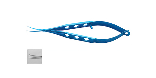 膜状内障剪（钛合金）11cm 弯尖 刃长12mm