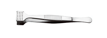 沙眼镊 方头 2翼有孔 全长10cm 亚光