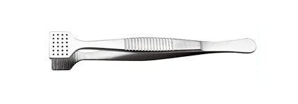 沙眼镊 方头 1 翼有孔 全长10cm 亚光