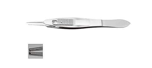 斜视镊 11cm 直 1x2 齿