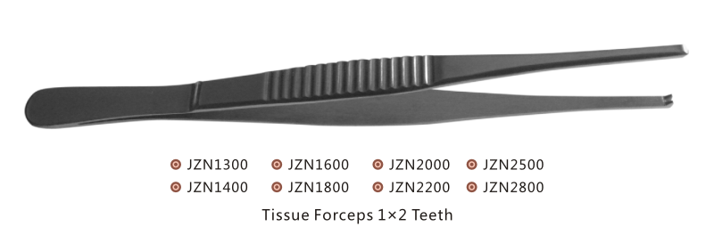 医用镊（组织镊）纯不锈钢 亚光 1*2钩